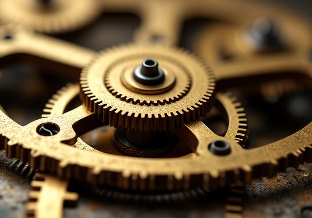 精密な時計の内部機構